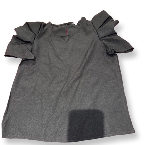 Shein Black T Shirt With Puff Sleeves Girls Size 11-12 - Picture 5 of 8